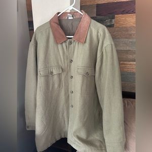 XL Barn Jacket, Tan with Brown Suede Collar. Used